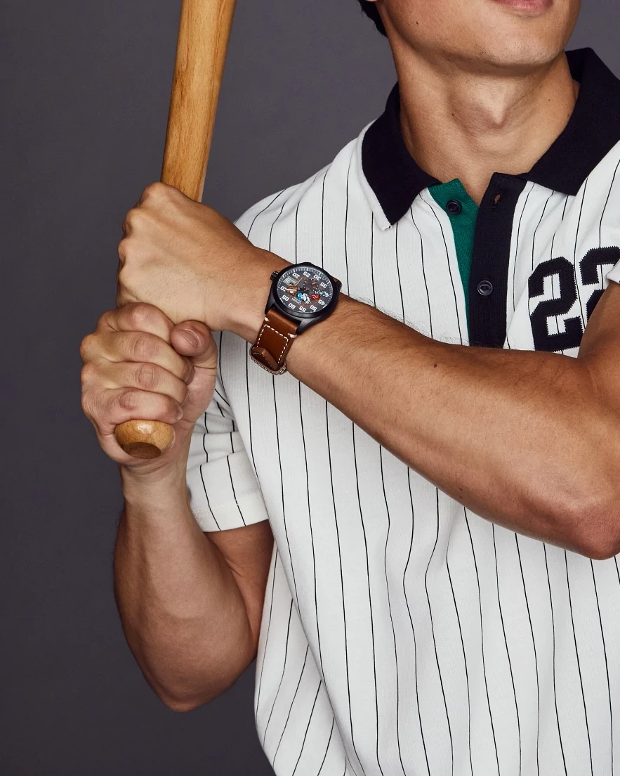 Batter's up Mickey Brown Dial Leather Strap BV1089-05W | CITIZEN